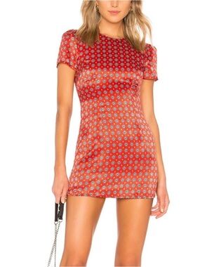 House of Harlow 1960 x Revolve Red Printed Short Sleeve Mini Dress